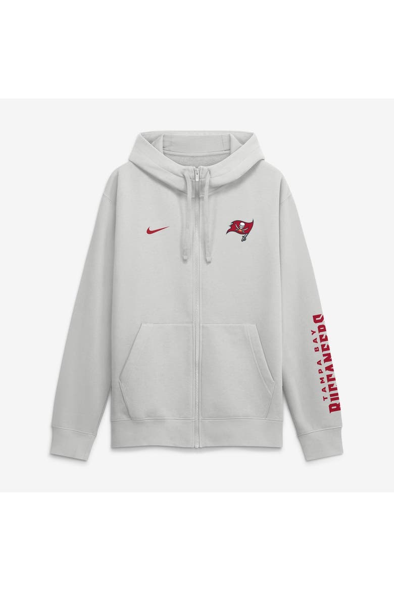 Men's Nike Gray Tampa Bay Buccaneers Cool Down Club Full-Zip Hoodie, Main, color, Gray