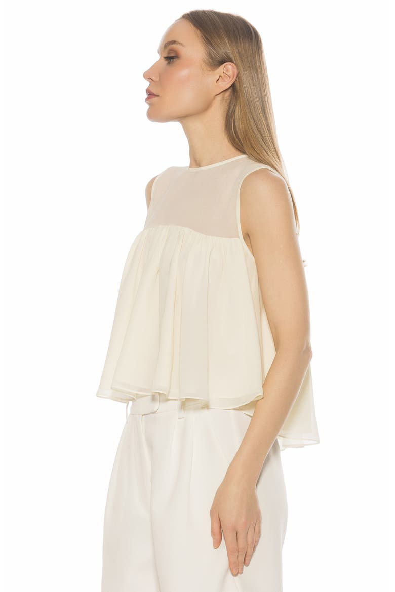 Portia Ruffle Sleeveless Chiffon Top, Alternate, color, IVORY