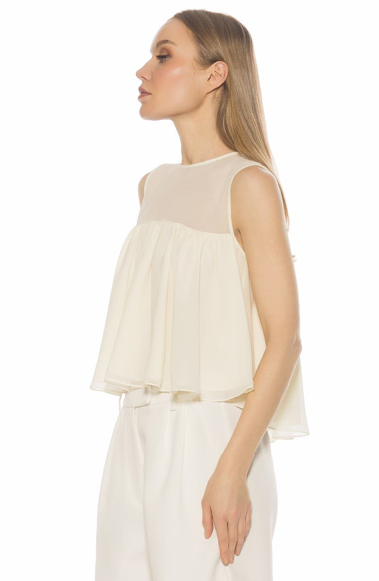 Alexia Admor Portia Ruffle Sleeveless Chiffon Top, Alternate, color, Ivory
