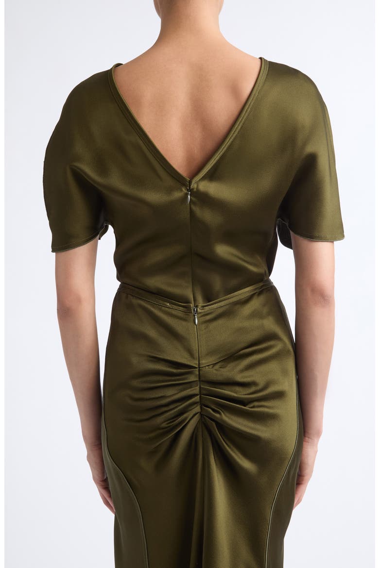 Bela Flutter Sleeve Satin Top, Alternate, color, MARSH GREEN