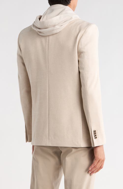 Soul Of London Sport Coat With Removable Hoodie Bib In Neutral