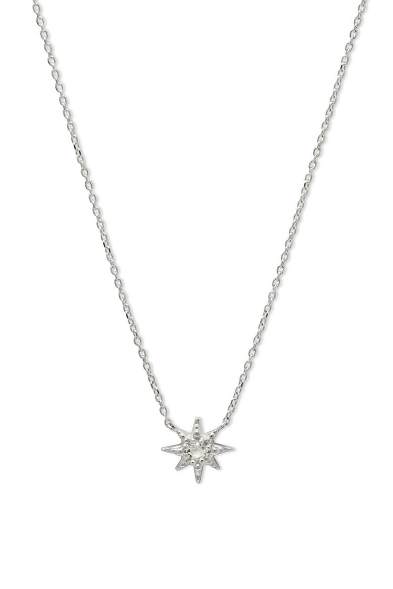 Starburst Pendant Necklace, Main, color, SILVER