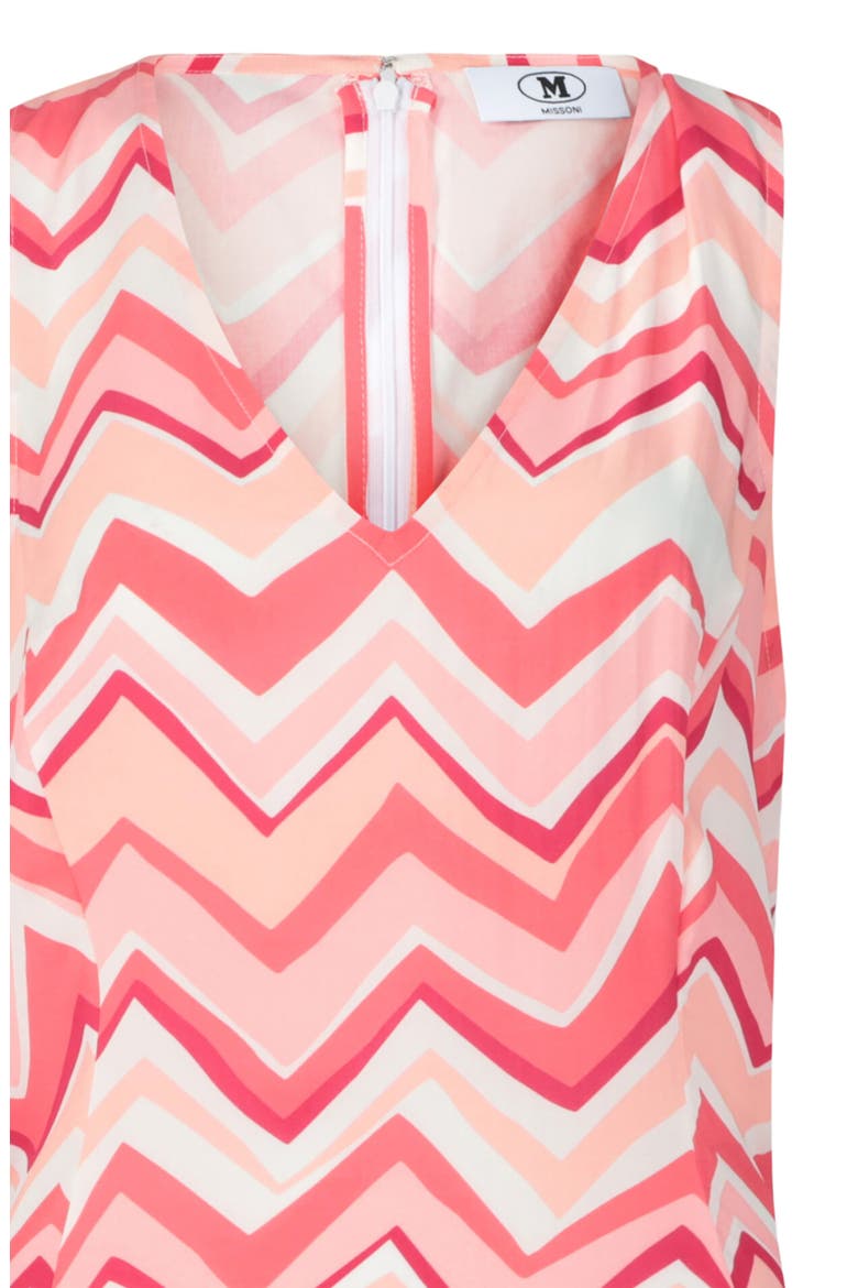Chevron Sleeveless Minidress, Alternate, color, PINK TONES AND WHITE