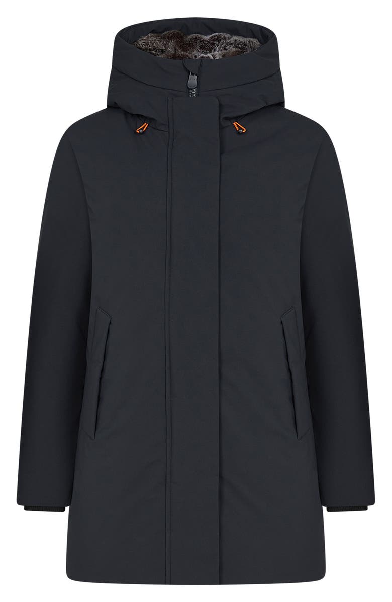 Save The Duck Smeg Waterproof Long Parka with Faux Fur Lined Hood, Alternate, color,