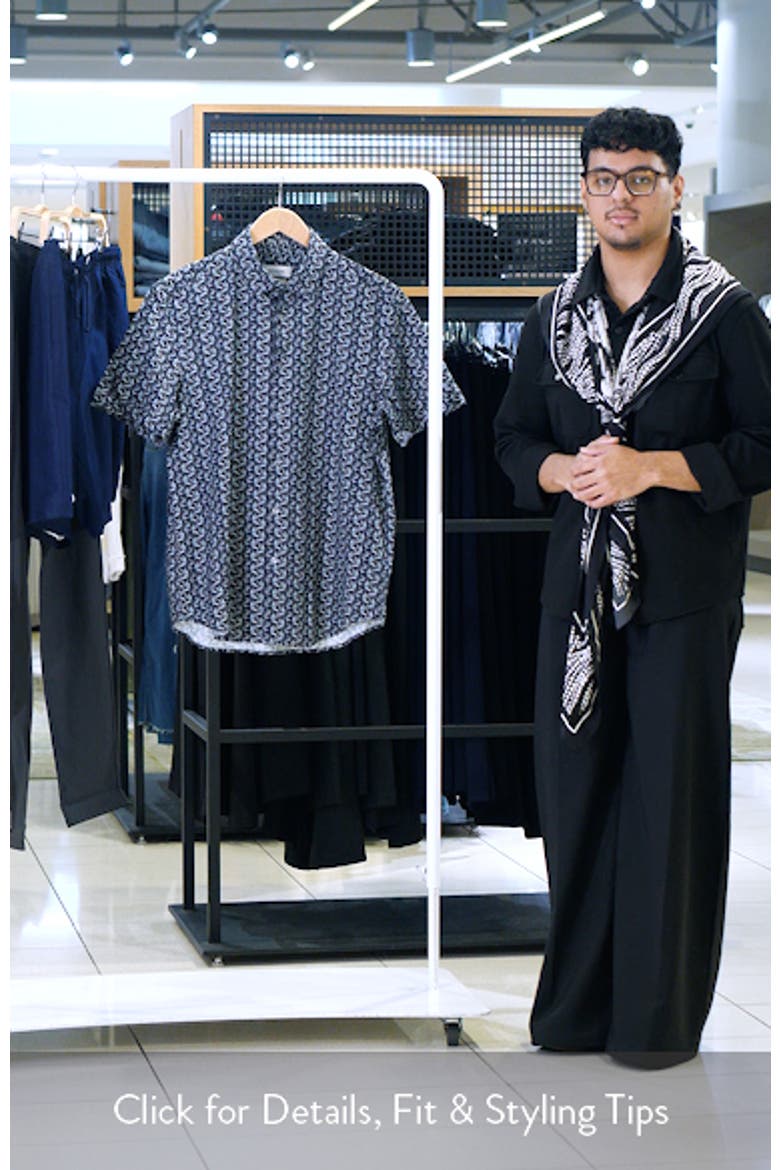 Miles OoohCotton® Leaf Print Short Sleeve Button-Up Shirt video