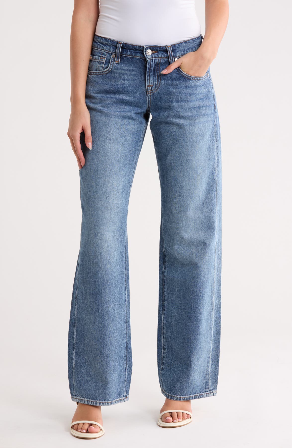 7 For All Mankind Low Rise Straight Leg Jeans