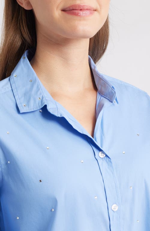 Beachlunchlounge Alden Rhinestone Shirt In Blue