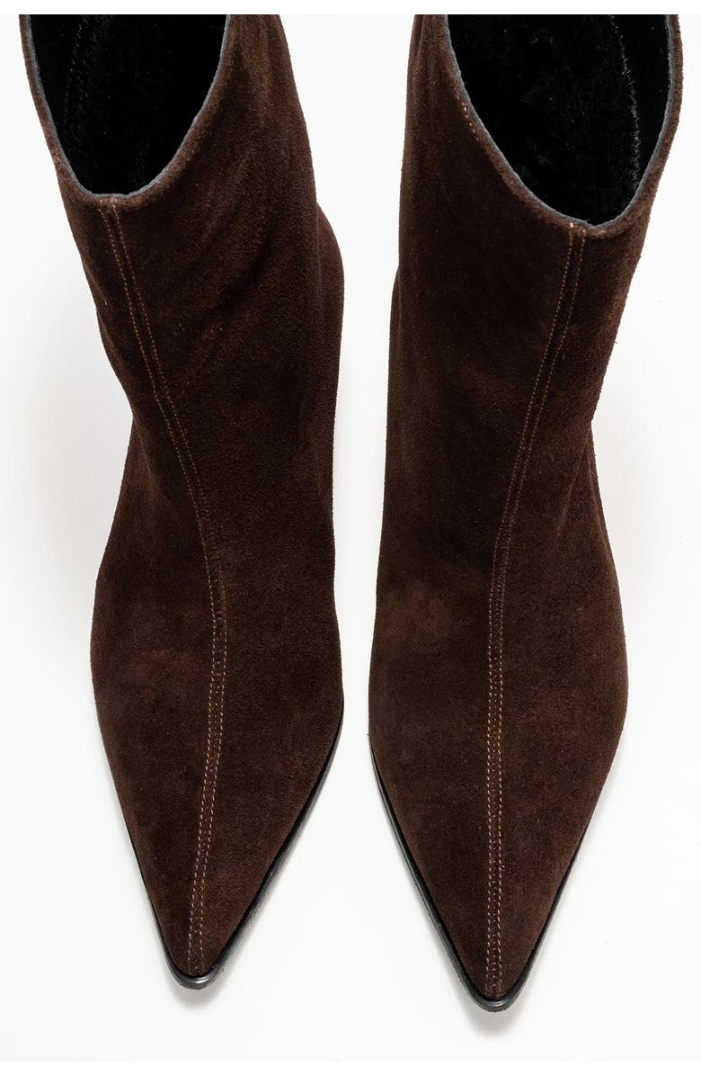 Forever & Always Shoes Aleo Leather Pointed Toe Boot, Alternate, color, Brown Suede Leather