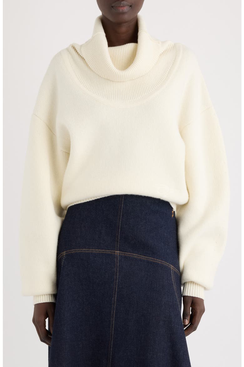 La Maille Pallone Virgin Wool & Cashmere Turtleneck Sweater, Main, color, OFF-WHITE