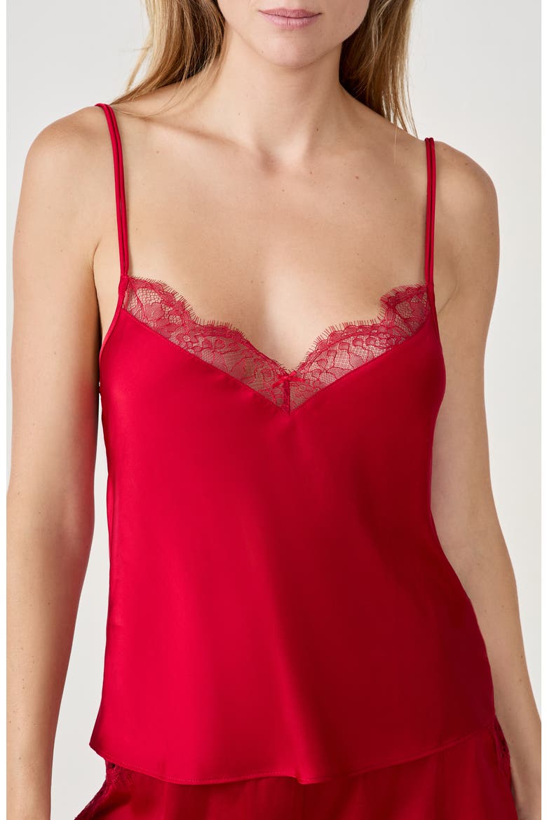Confidence Lace Trim Camisole, Alternate, color, RED