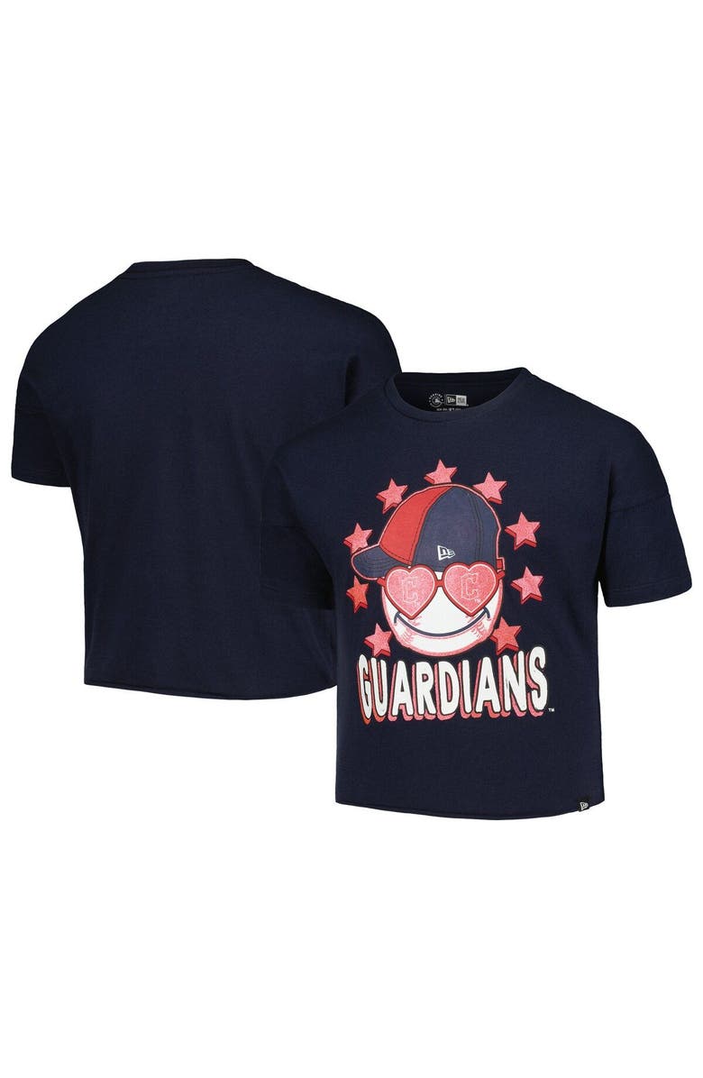 New Era Girls Youth New Era Navy Cleveland Guardians Team Half Sleeve T-Shirt, Main, color, Navy