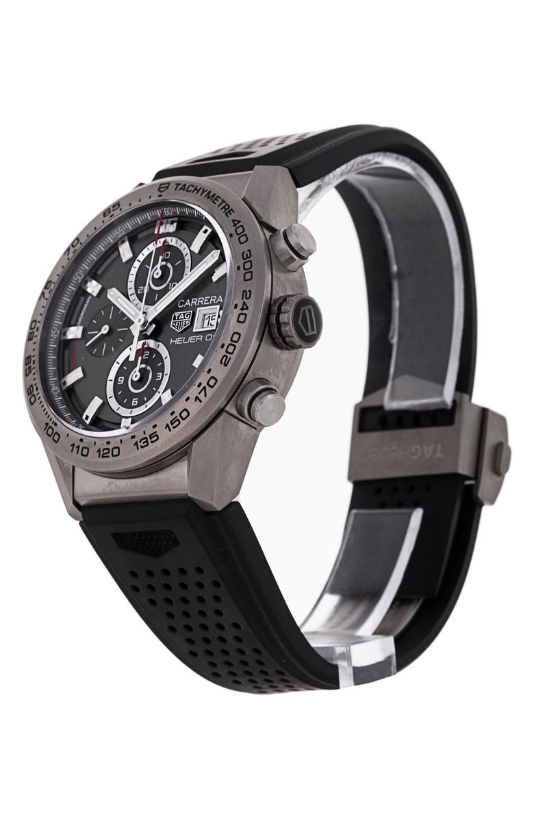 Watchfinder & Co. Tag Heuer Preowned 2017 Carrera Rubber Strap Watch Chronograph, 43mm, Alternate, color, 