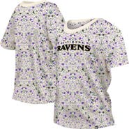 New Era Women's New Era Cream Baltimore Ravens Glam Game Floral T-Shirt