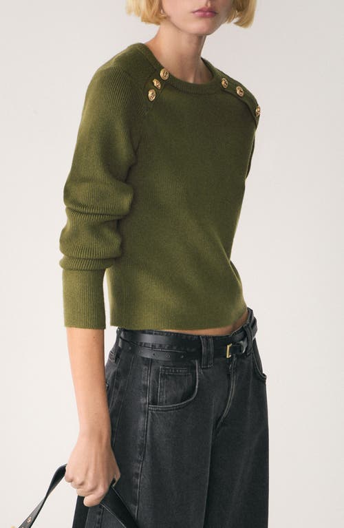 MANGO MANGO BUTTON SHOULDER SWEATER 