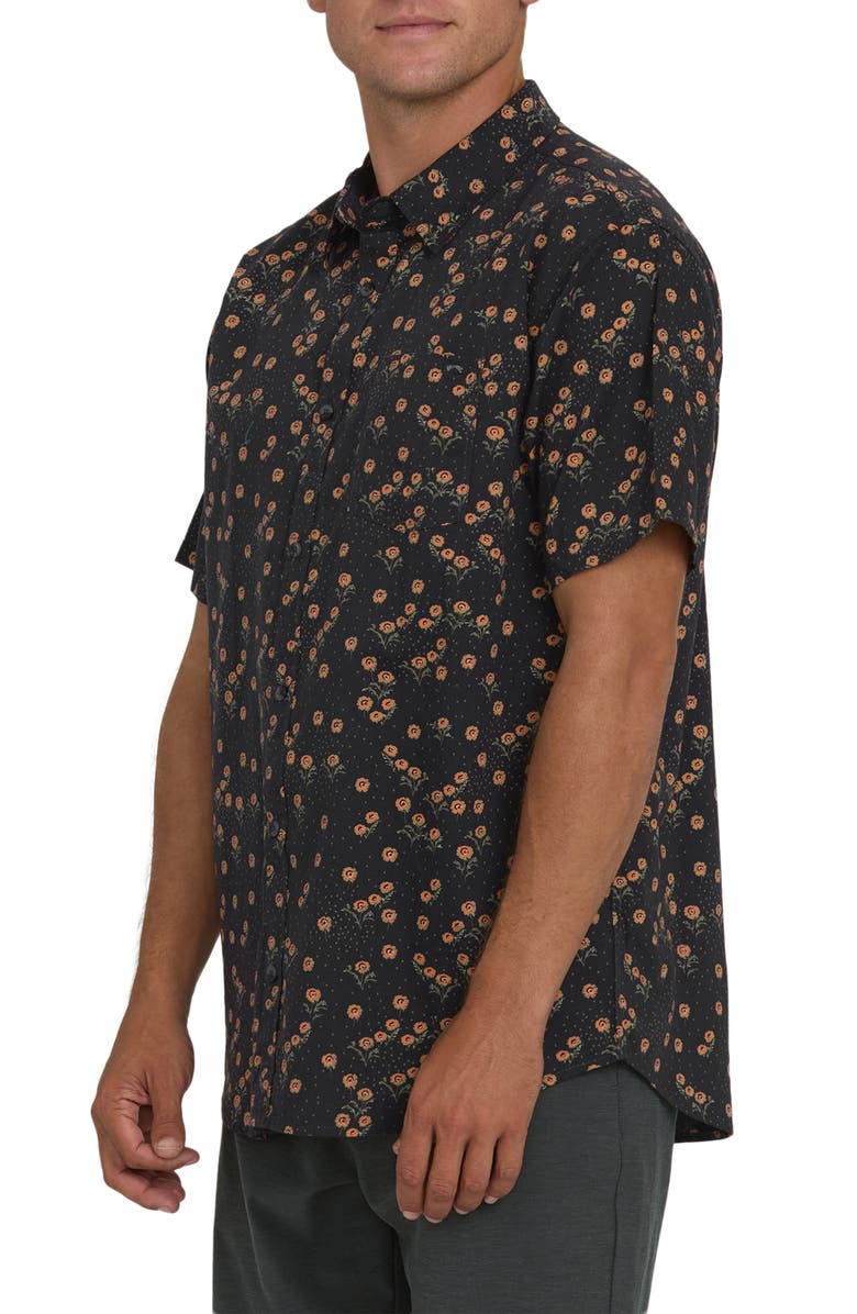 Billabong Sundays Short Sleeve Button-Up Shirt, Alternate, color, Black
