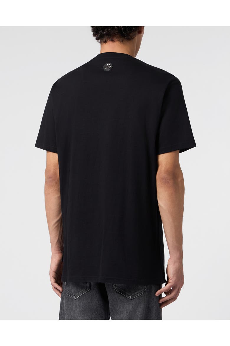 Round Neck T-Shirt Dollar Skull Stones Men, Alternate, color, black