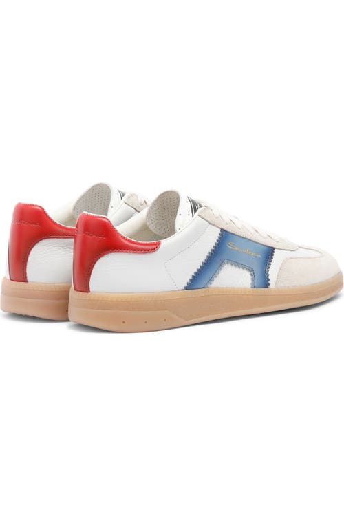 Santoni Leather And Suede Dbs Oly Sneaker