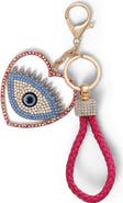 Jessica Simpson Evil Eye Heart Keychain with Pink Strap