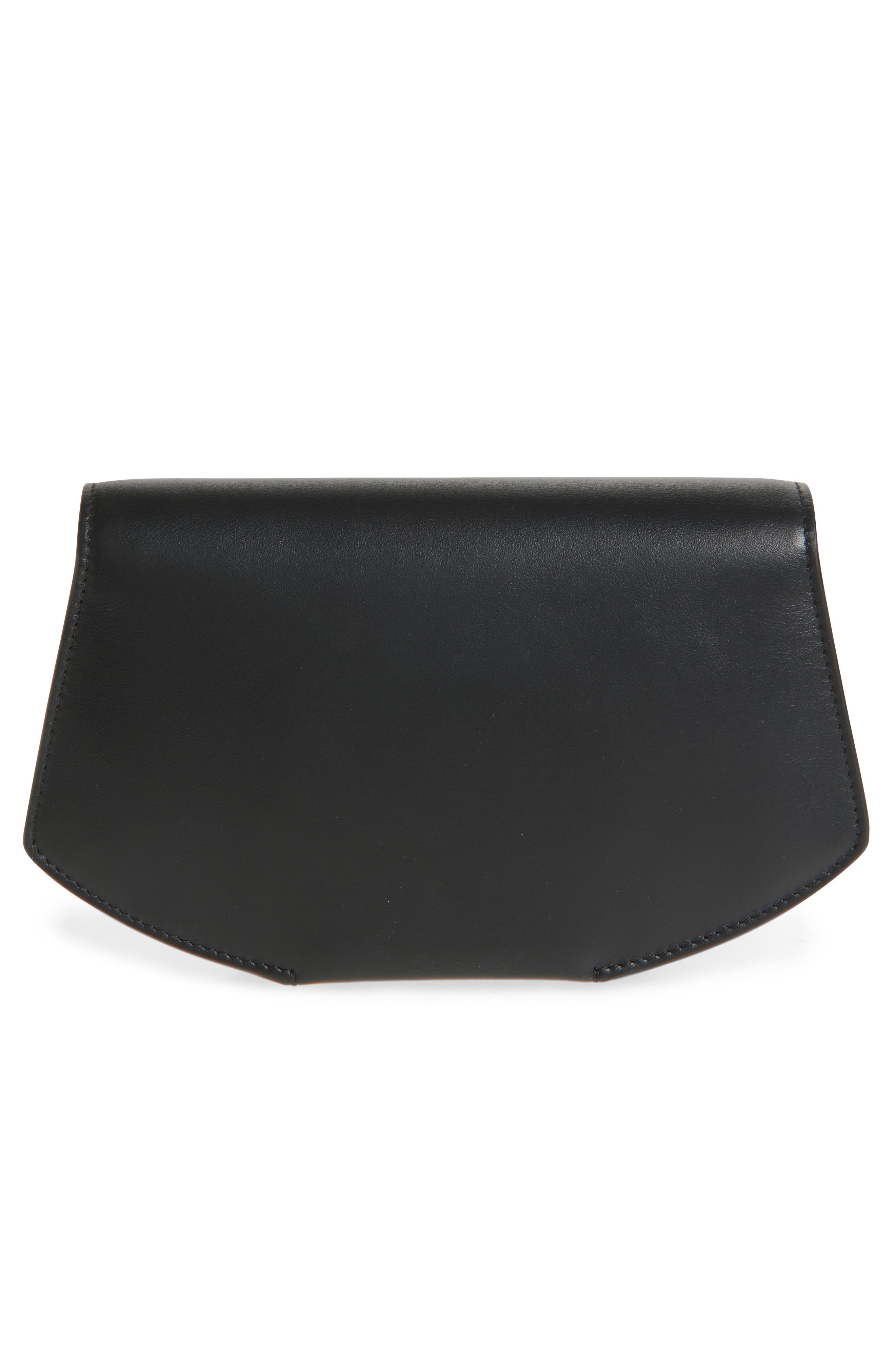 SAVETTE The Florence Leather Clutch, Alternate, color, Black