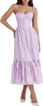 HOUSE OF CB Mira Organza Corset Midi Dress