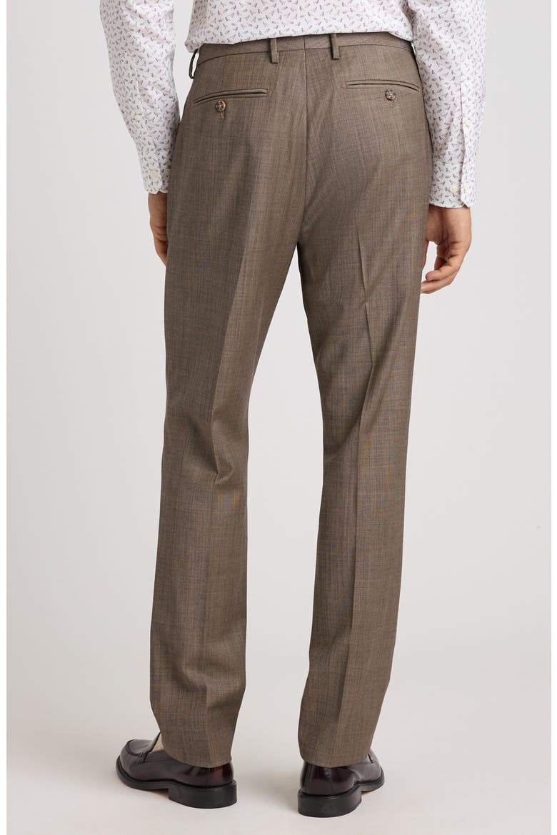 WOOL DRESS PANT, Alternate, color, DARK KHAKI SHARKSKIN
