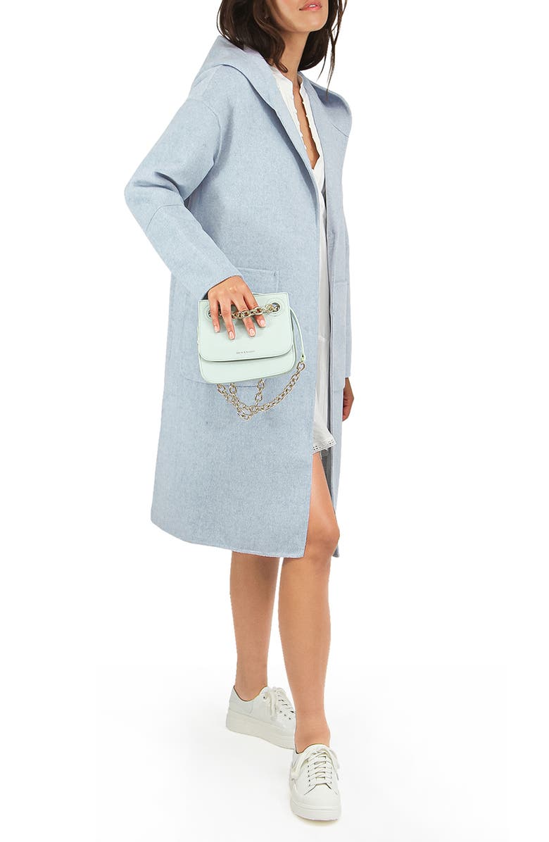 Belle & Bloom Walk This Way Wool Blend Coat, Alternate, color, Light Blue