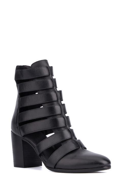 Vivi Caged Block Heel Bootie (Women)