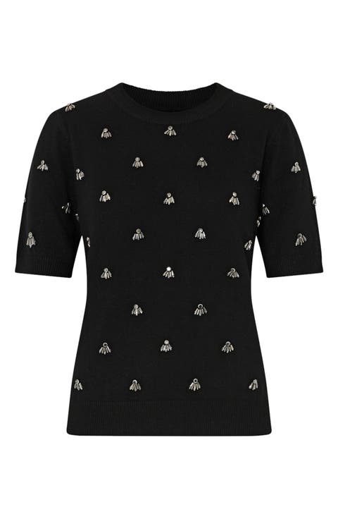 Rosalyn Rhinestone Detail Sweater (Petite)