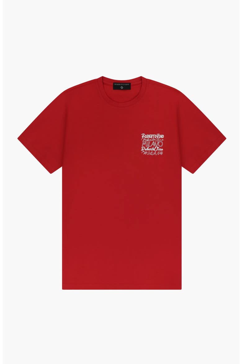 Big Writing Milano Slim Fit Stretch Cotton T-Shirt, Alternate, color, Red
