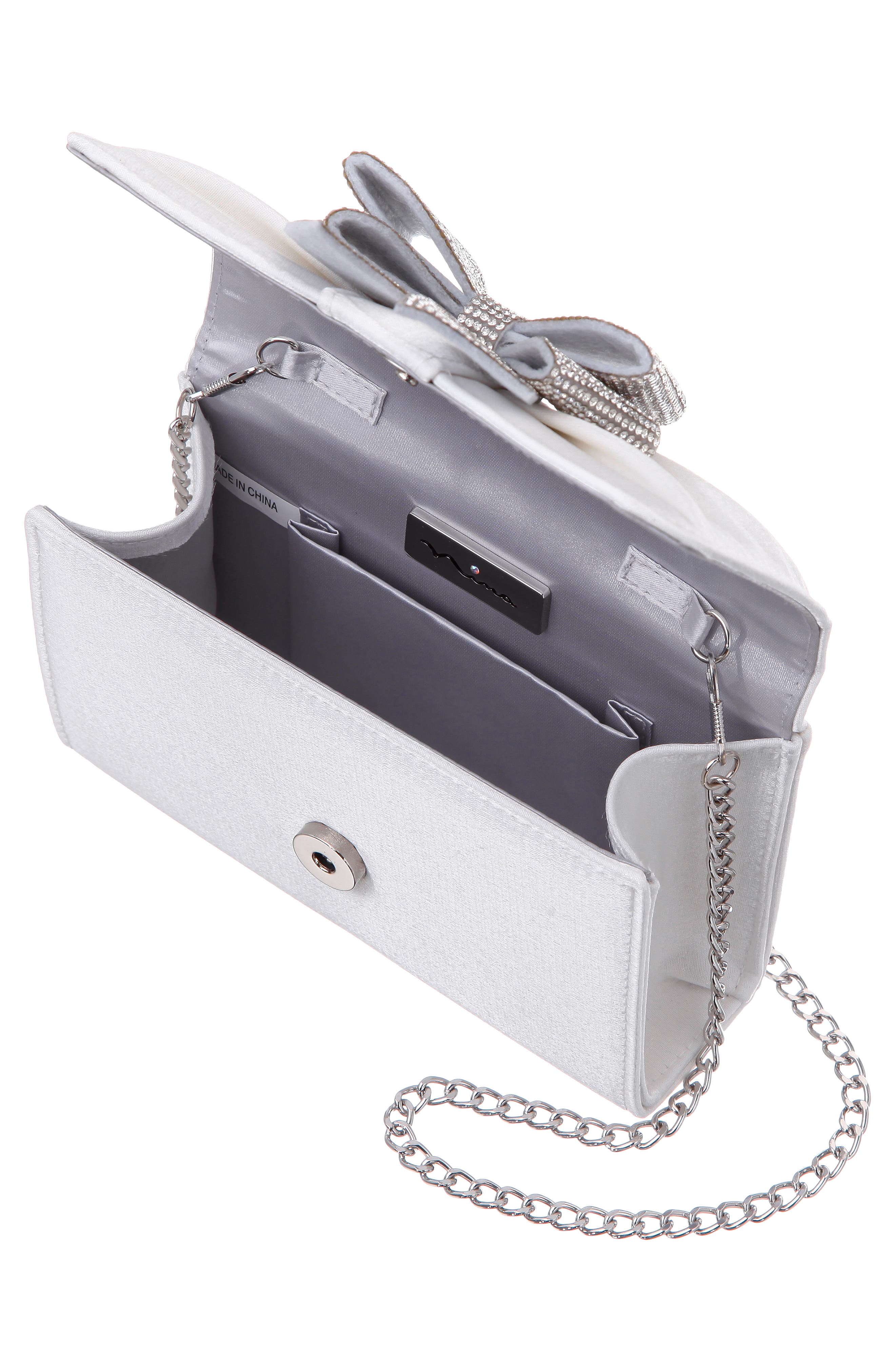 Nina Etta Clutch, Alternate, color, White