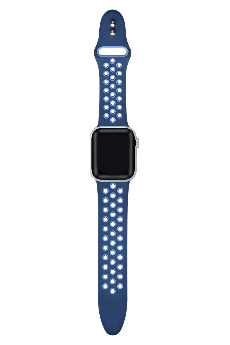 Skytraveller Silicone 22mm Apple Watch® Watchband, Alternate, color, NAVY BLUE