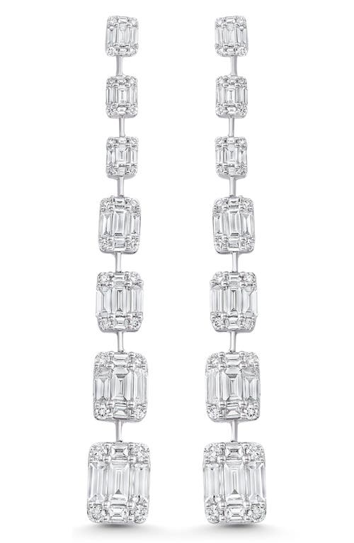 Sara Weinstock Illusion Diamond Drop Earrings in White Gold