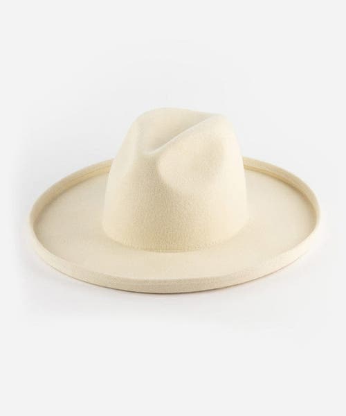 Gigi Pip Maude Wide Brim Fedora Hat In Off-white
