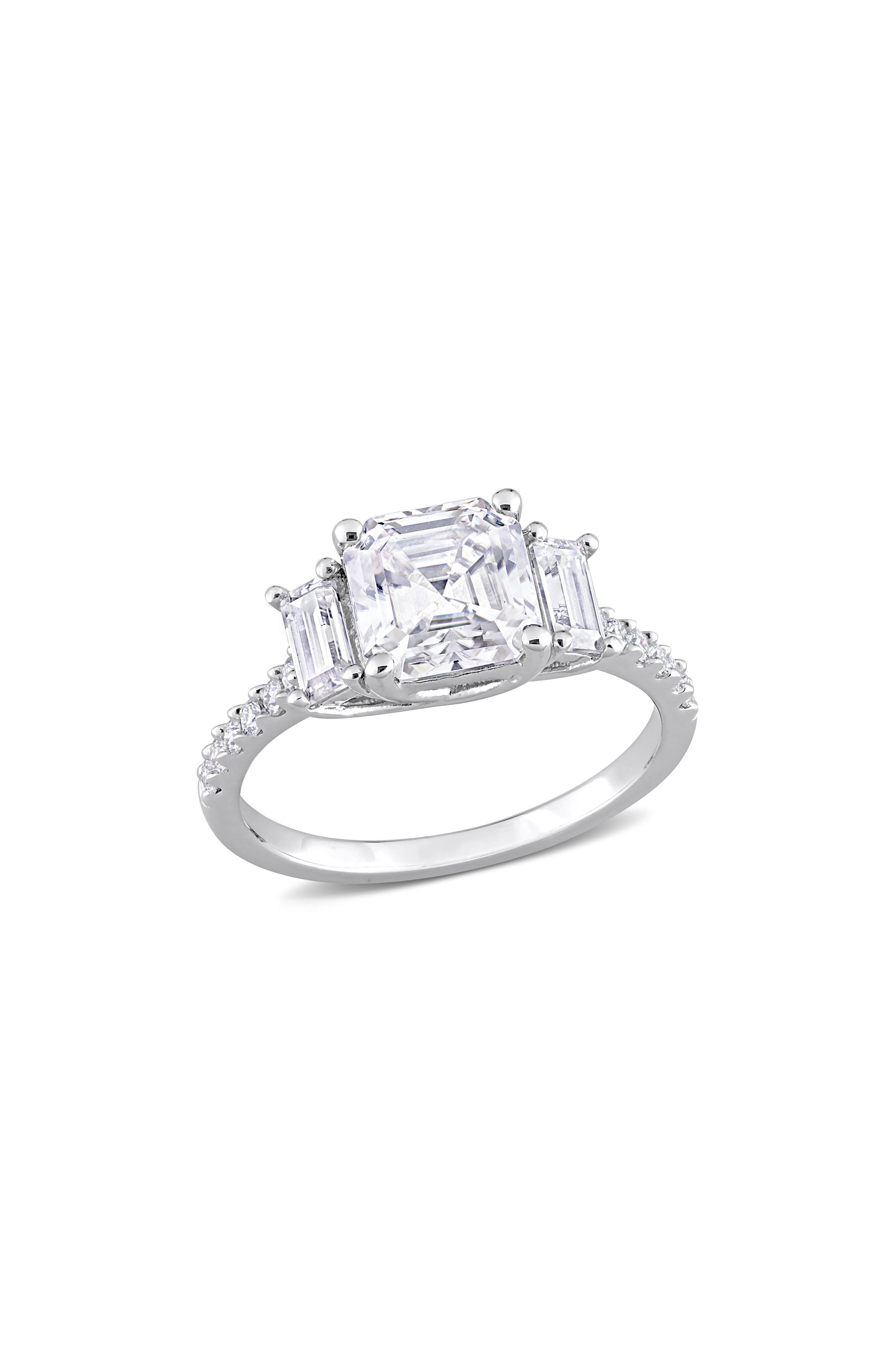 DELMAR Octagon Cut & Asscher Cut Moissanite Ring