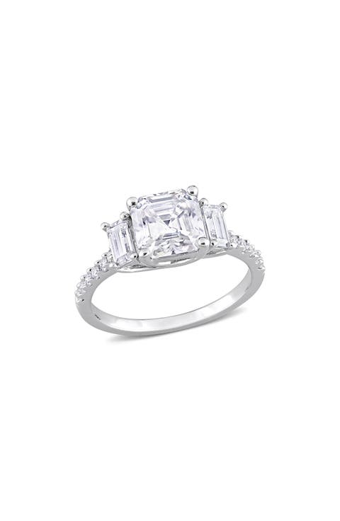 Octagon Cut & Asscher Cut Moissanite Ring