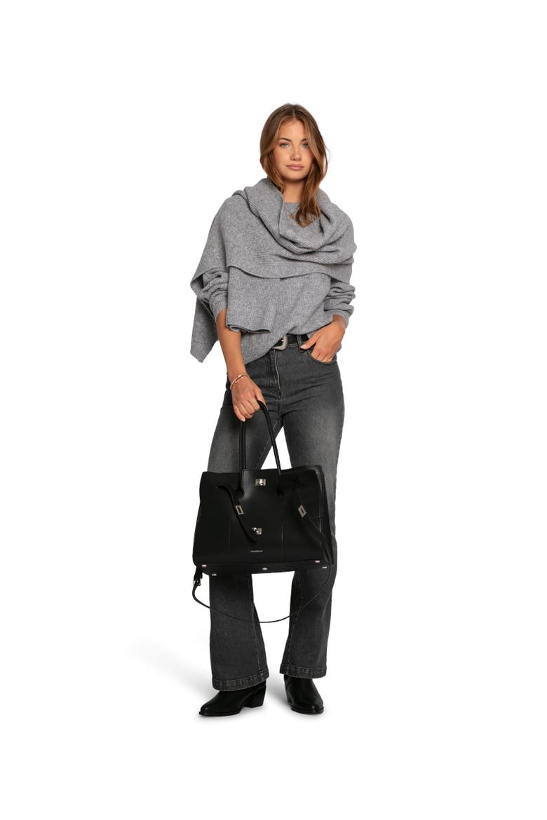 Wrap Me Up Scarf Sweater, Alternate, color, Grey