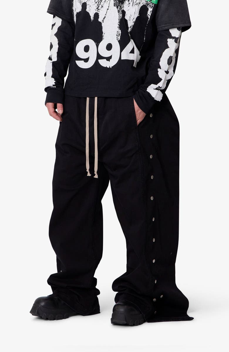 mnml Side Snap Wide Leg Pants, Alternate, color, Black