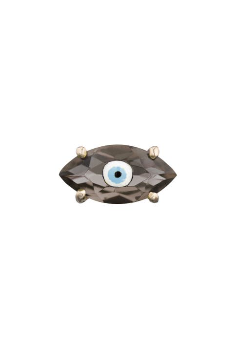 Smoky Quartz Big Eye Stud Earring