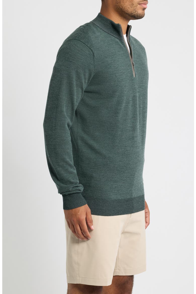 Blair Birdseye Merino Wool Quarter Zip Pullover, Alternate, color, PINE BROOK