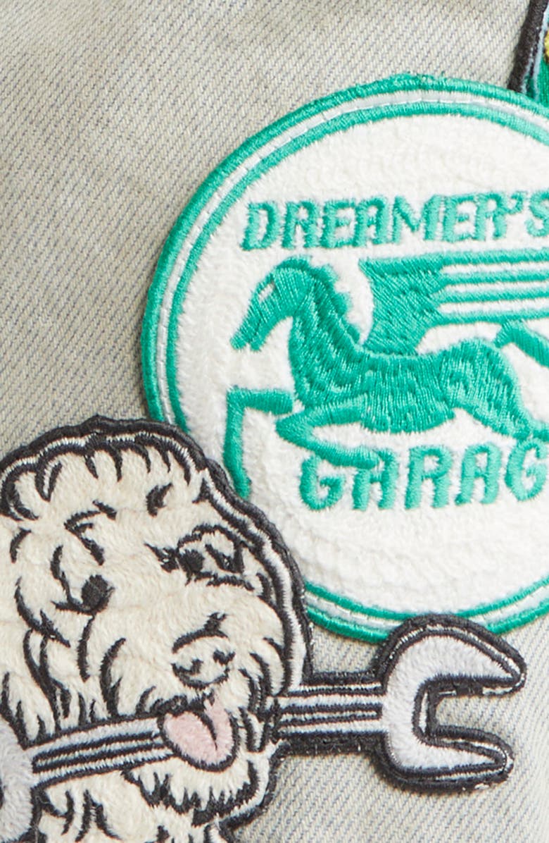 AMIRI Station Patch Denim Shorts, Alternate, color, Perfect Antique Indigo