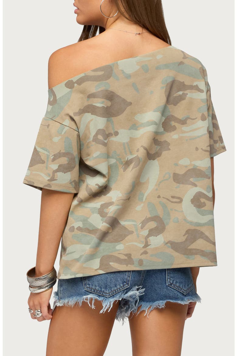 Miltah Camo Off-the-Shoulder Top, Alternate, color, SAGE