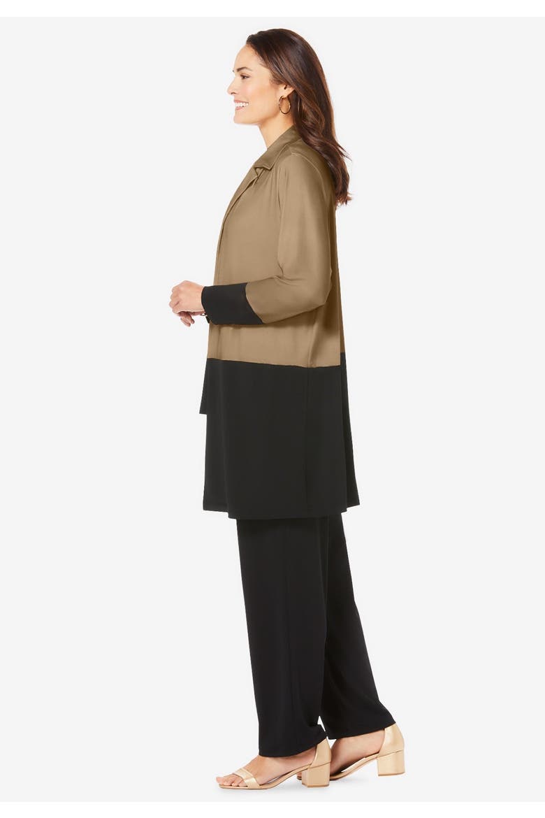 3 Piece Knit Pant Set, Alternate, color, KHAKI BLACK COLORBLOCK