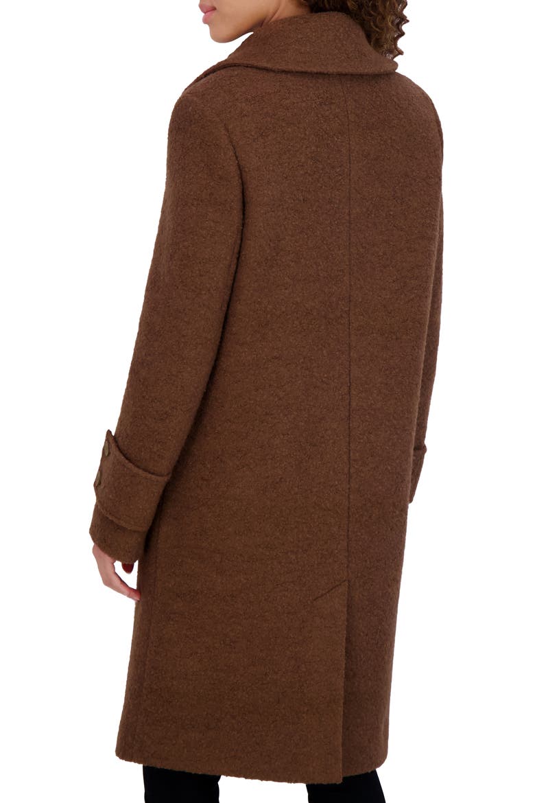 Regine Pressed Bouclé Wool Blend Coat, Alternate, color, SEPIA