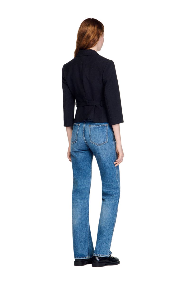 SANDRO Short tailored jacket, Alternate, color, Black