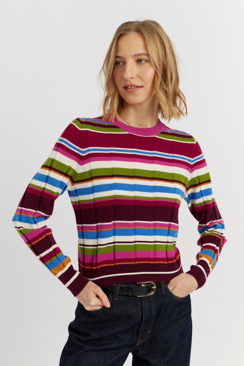 Merino Stripe Sweater, Alternate, color, Multi