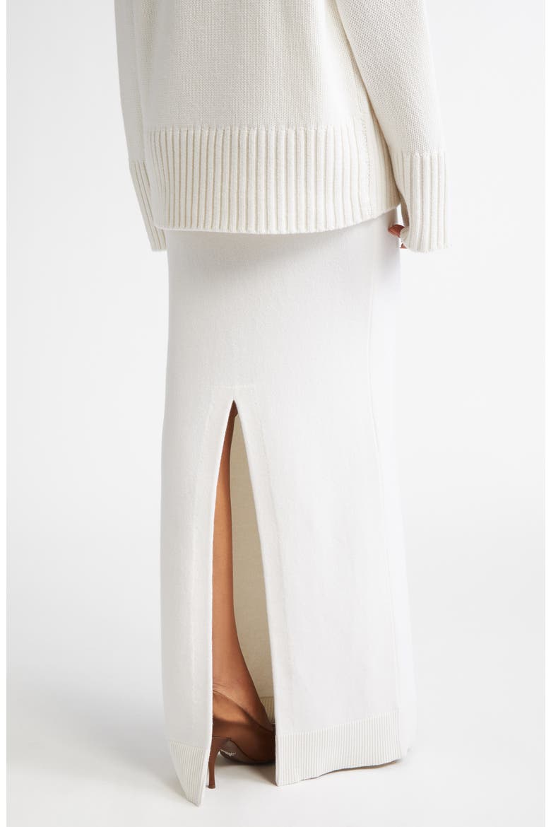 Back Slit Cashmere Blend Maxi Sweater Skirt, Alternate, color, OPTIC WHITE