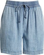 beachlunchlounge Toney Tie Waist Chambray Shorts