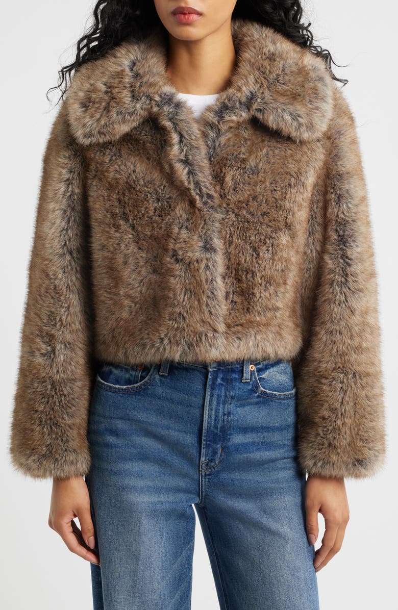 MANGO Bola Faux Fur Jacket, Alternate, color, Beige