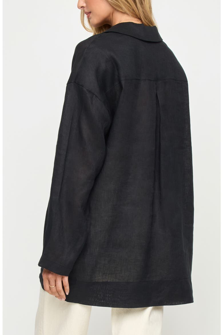 Oasis Linen Cover-Up Tunic, Alternate, color, BLACK