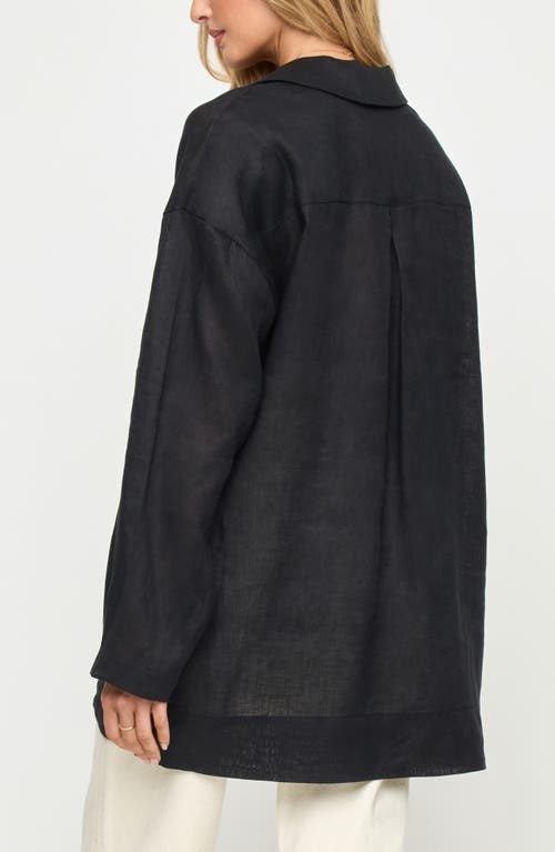 L*space Lspace Oasis Linen Cover-up Tunic In Black